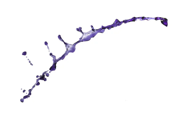 Liquid splash purple color over white background flying — Stock Photo, Image