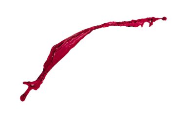 Beyaz arka plan üzerinde uçan görkemli kırmızı sıçrama 