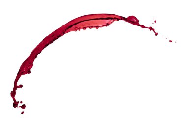 Beyaz arka plan üzerinde kırmızı sıçrama uçan