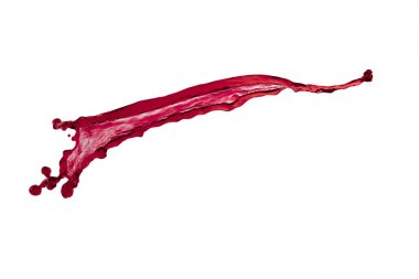 Sıçrama kırmızı renk beyaz arka plan üzerinde izole