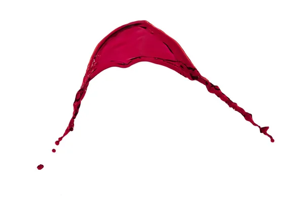 Flying rouge liquide éclaboussure couleur sur fond blanc — Photo