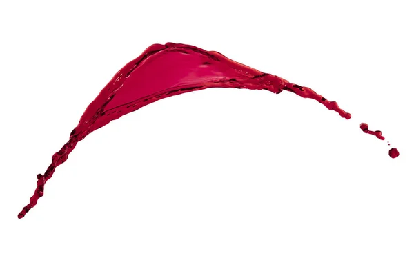 Ізольовані рідкі червоні бризки над білим — стокове фото