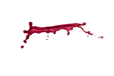 güzel sıvı sıçrama kırmızı renk beyaz arka plan üzerinde izole bir