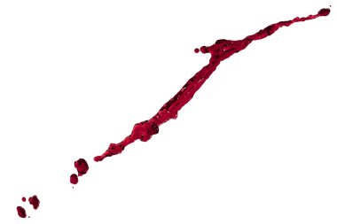 Güzel sıvı kırmızı splash beyaz arka plan ve m üzerinde izole