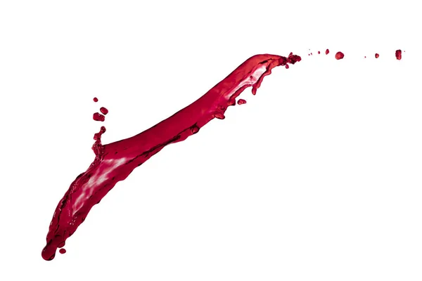 Beautiful liquid splash red color isolated over white background — Stock Photo, Image