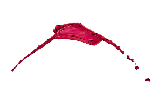 Krásný červený splash létání na bílém pozadí — Stock fotografie