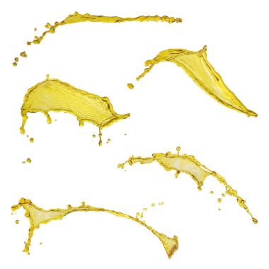 Motor yağı beyaz b izole sıçramasına güzel toplama