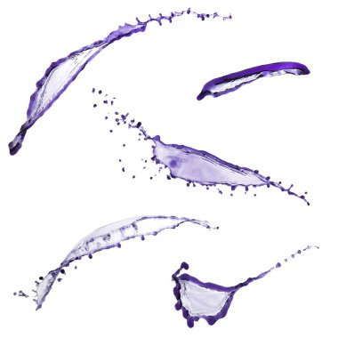 Mor su sıçramalarına ve izole damla uçan zarif koleksiyonu 