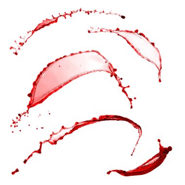 Muhteşem koleksiyonu izole kırmızı renk su sıçramalarına