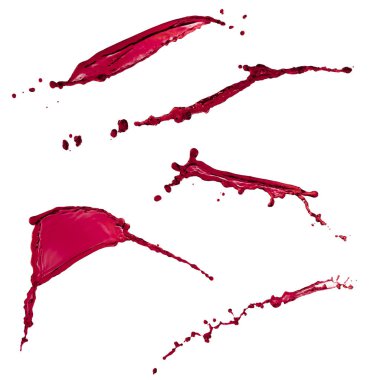 Kırmızı su sıçramalarına ve izole damla ove uçan zarif koleksiyonu