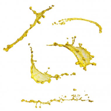 İzole uçan yağ sıçraması beyaz ba üzerinde zarif topluluğu