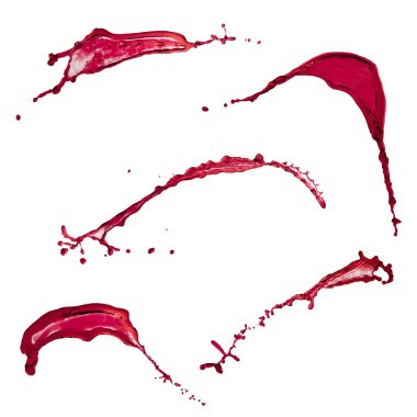 Üzerinde beyaz backgro izole kırmızı su sıçramasına güzel toplama