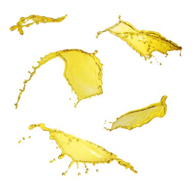 Petrol zarif koleksiyonu wh üzerinde izole sarı renk su sıçramalarına