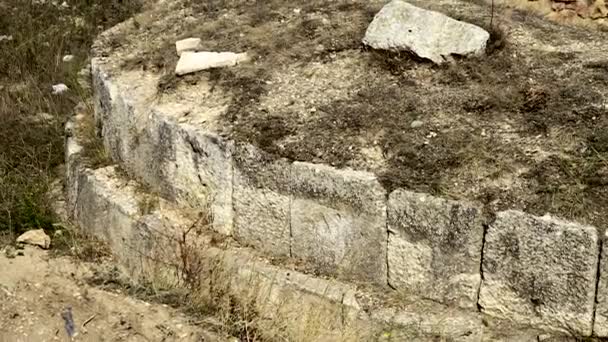 Вид Естественного Вида Археологические Руины Снаружи — стоковое видео