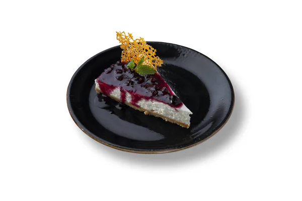 Výborný tvarohový koláč s borůvkami — Stock fotografie