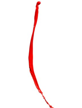 Beyaz arkaplanda kırmızı boya sıçraması