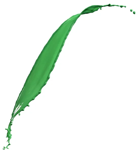 Pintura verde aislada salpicaduras sobre fondo blanco — Foto de Stock