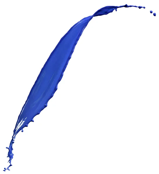 Peinture bleue isolée éclaboussures sur fond blanc — Photo