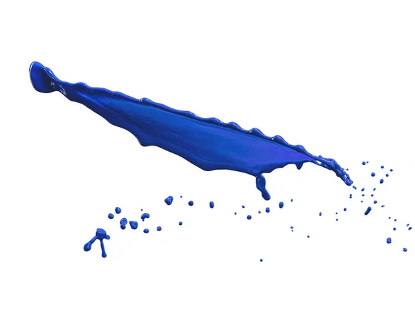 Pintura azul respingo isolado no fundo branco — Fotografia de Stock