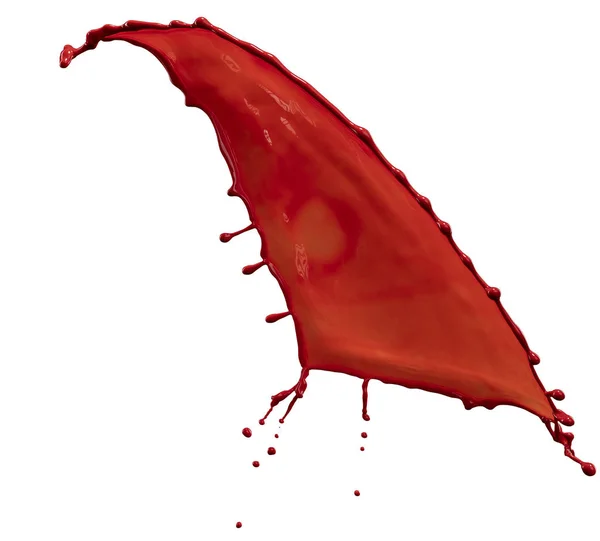 Beautiful splashes of red paint isolated on white background — Stock Photo, Image
