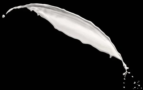 검은 배경에 분리되어 있는 아름다운 흰색 물감 — 스톡 사진