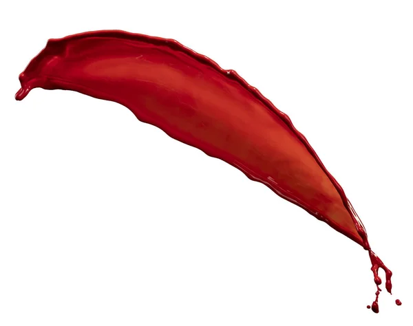 Splendid red paint splash isolated on white background — Stock Photo, Image