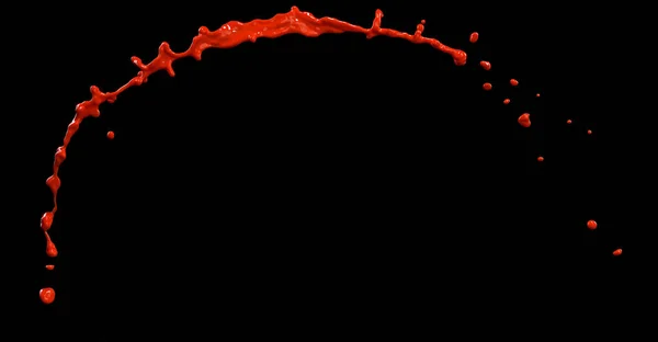 Splendid Red Paint Splash Isolated Black Background — Stock Photo, Image