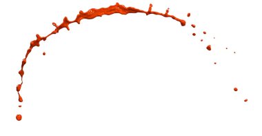 Beyaz arka planda izole edilmiş muhteşem kırmızı boya sıçraması