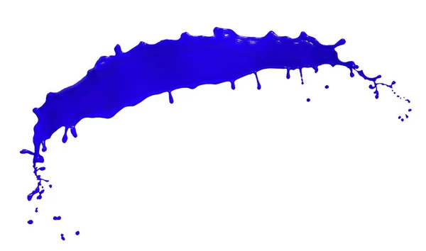 Nádherná Modrá Barva Splash Izolované Bílém Pozadí — Stock fotografie