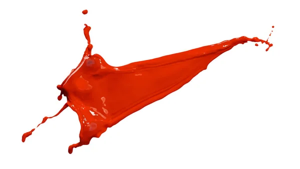Splendid Red Paint Splash Isolated White Background — Stock Photo, Image