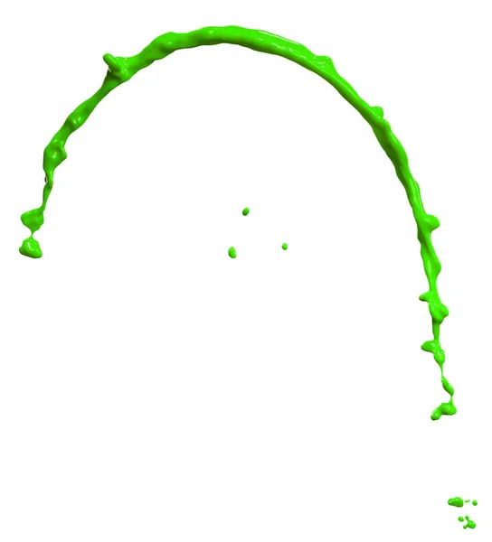 Lysande Grön Färg Stänk Isolerad Vit Bakgrund — Stockfoto