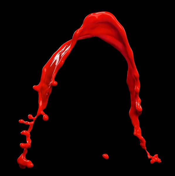 Чудова Червона Пляма Фарби Ізольована Чорному Фоні — стокове фото