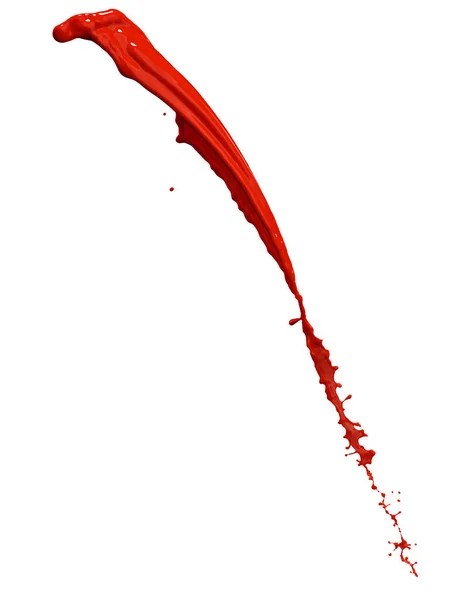 Splendid Red Paint Splash Isolated White Background — Stock Photo, Image