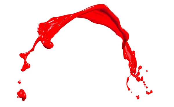 Beautiful Red Paint Splashes Isolated White Background — Stock Photo, Image