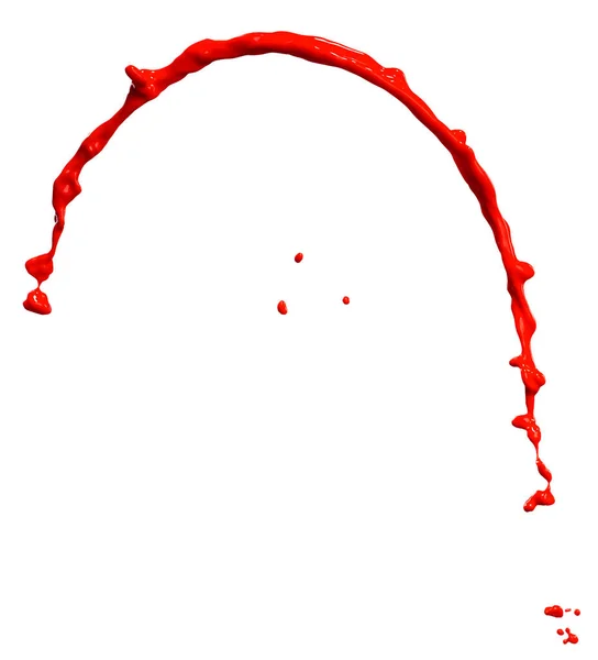 Великолепная Красная Красная Краска Брызги Изолированы Белом Фоне — стоковое фото