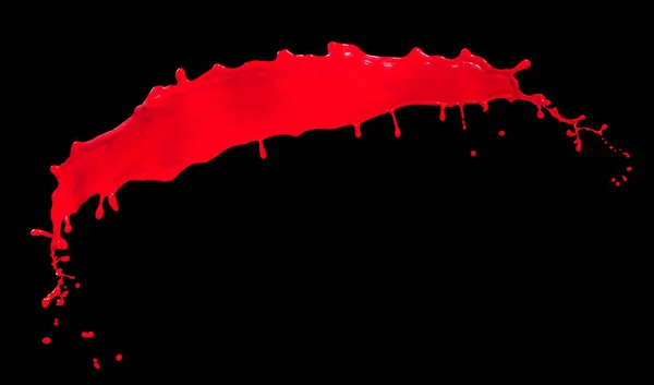 Splendid Red Paint Splash Isolated Black Background — 스톡 사진