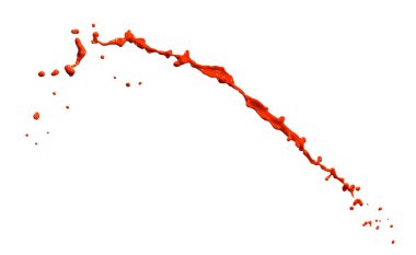 Beyaz arka planda izole edilmiş muhteşem kırmızı boya sıçraması
