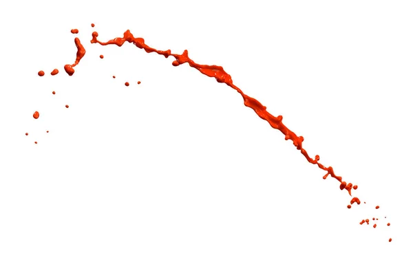 Lysande Röd Färg Stänk Isolerad Vit Bakgrund — Stockfoto