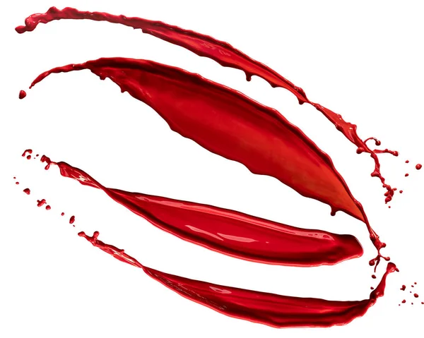 Krásné Stříkance Červené Barvy Izolovaných Bílém Pozadí — Stock fotografie