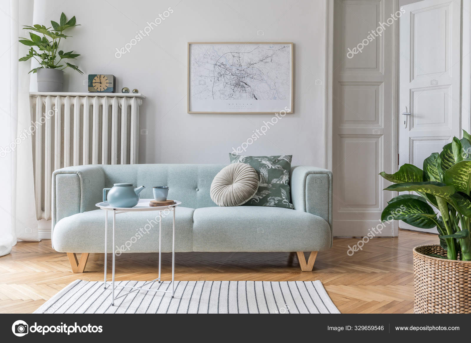 Interior con sofá en un estilo moderno. 3d renderizado — Foto de stock