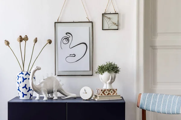 Gambar Bingkai Yang Menarik Interior Apartemen Modern — Stok Foto