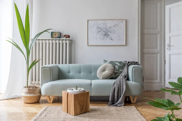 Modern Interior Design Sofa Contemporary Accessories Stylish Living Room Design — 스톡 사진