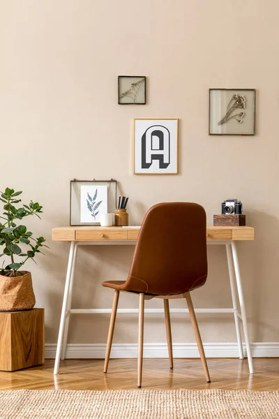 Beige Table Various Interior Details Interior Design — Stock Photo, Image