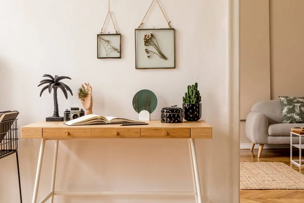 Beige Table Various Interior Details Interior Design — Stock Photo, Image