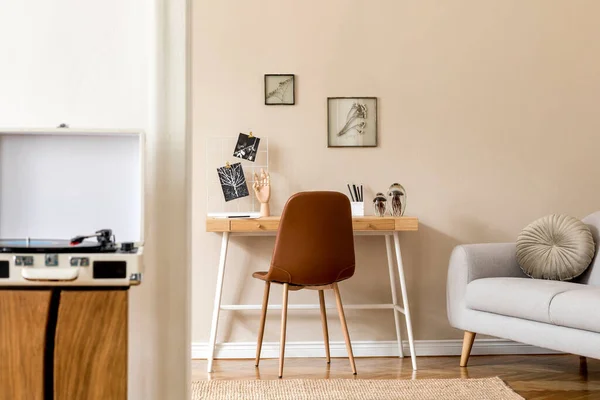 Beige Table Various Interior Details Interior Design — Stock Photo, Image