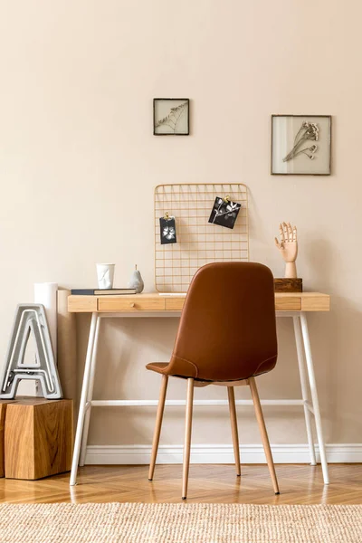 Beige Table Various Details Interior Design — Stock Photo, Image