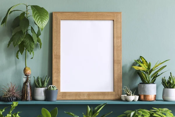 Dibujo Elegante Plantas Verdes Estudio Retro Diseño Interiores — Foto de Stock