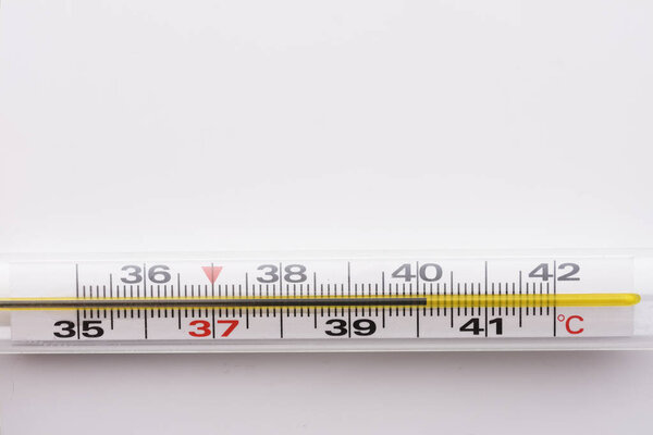 elevated temperature on a mercury thermometer