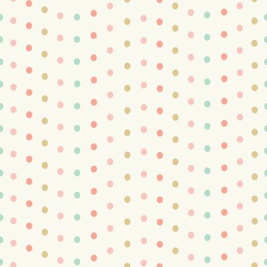 Pastel renklerde lekesiz tekrar desenleri var. Dalgalı çizgilerdeki noktaların vektör tasarımı çocuklar ve bebekler için ideal.
