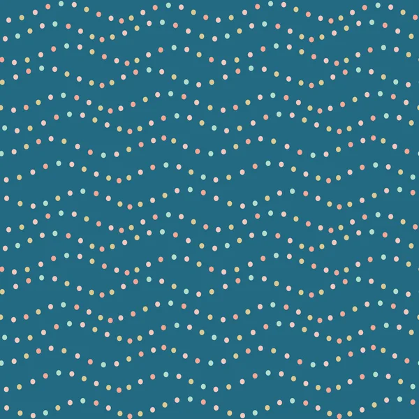 Soyut dalgalı benekli çizgiler pürüzsüz desen. Mavi üzerine pastel noktaların arka plan tasarımını tekrarla.